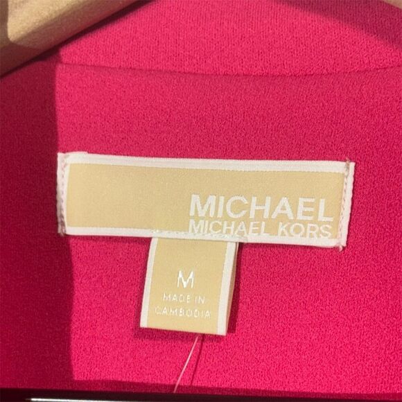 Michael Kors Electric Pink Cropped Blazer Jacket M NWT Bold Power Look Office - Picture 4 of 9